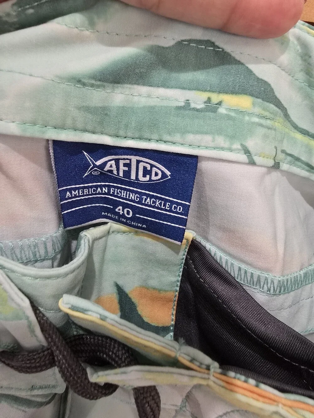 AFTCO Mint Green Scenic Fishing Swim Board Shorts Size 40